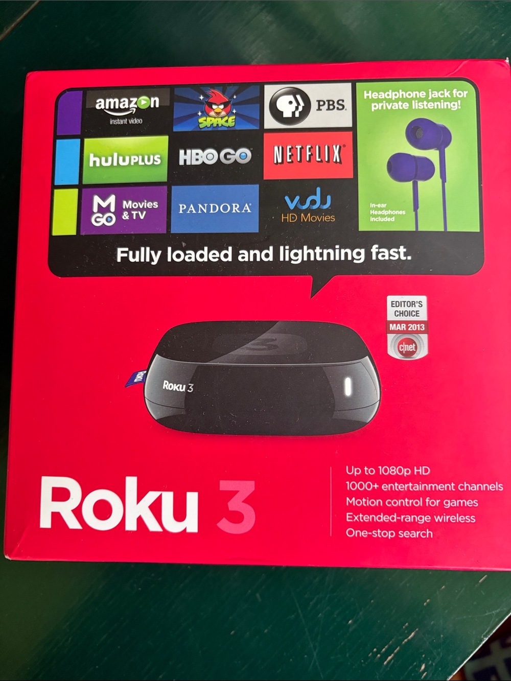 Roku 3 Streaming Player - Red and Black Packaging